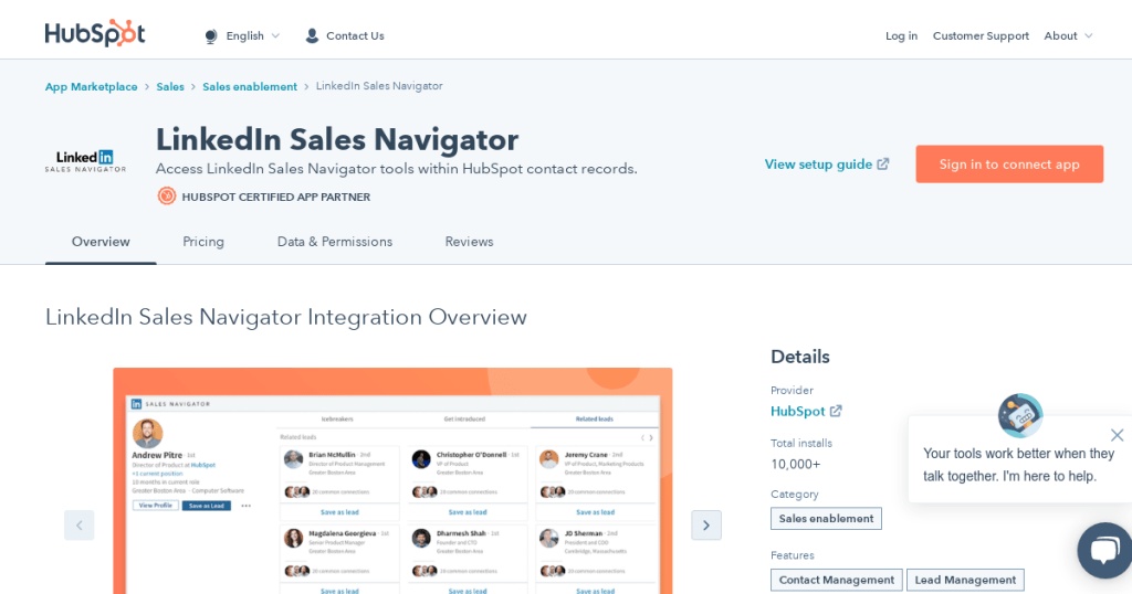 Linkedin Sales Navigator HubSpot Integration.